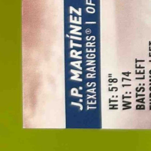2024 Topps Stadium Club J.P. Martinez Auto #SCBA-JMA RC Texas Rangers