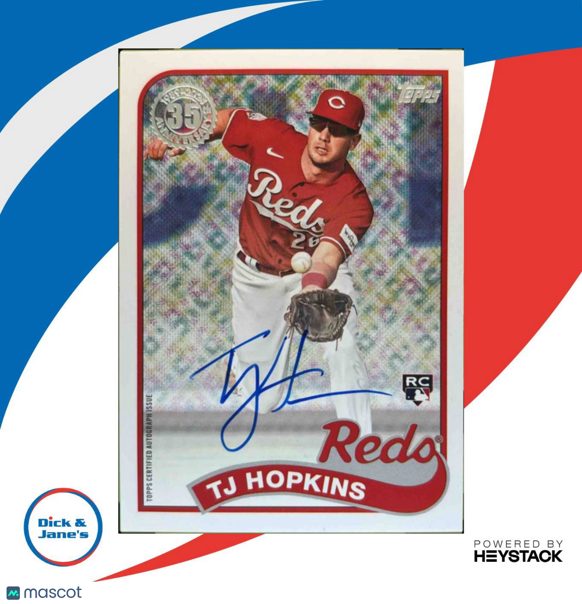 2024 Topps Update TJ Hopkins 1989 Baseball Auto #89BA2-TH Cincinnati Reds