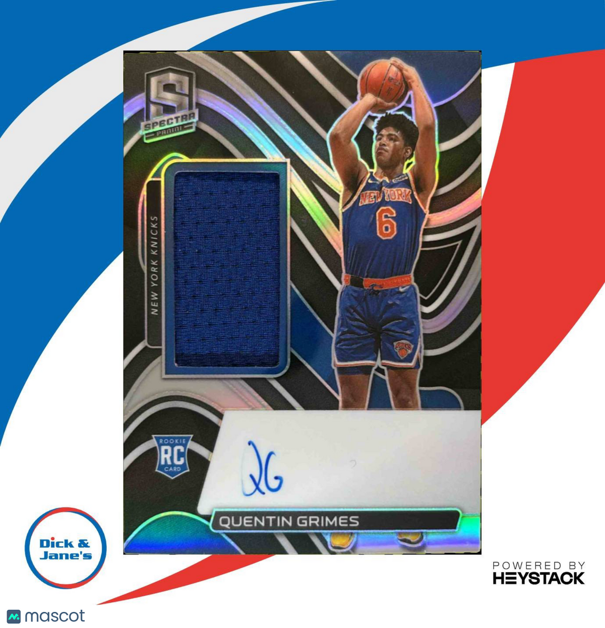 2021-22 Panini Spectra Quentin Grimes /149 #196 MEM Auto RC New York Knicks