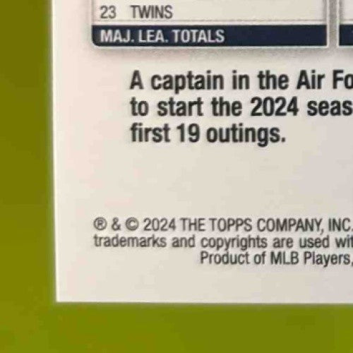 2024 Topps Update Griffin Jax Purple Holofoil 775/799 #US43 Minnesota Twins
