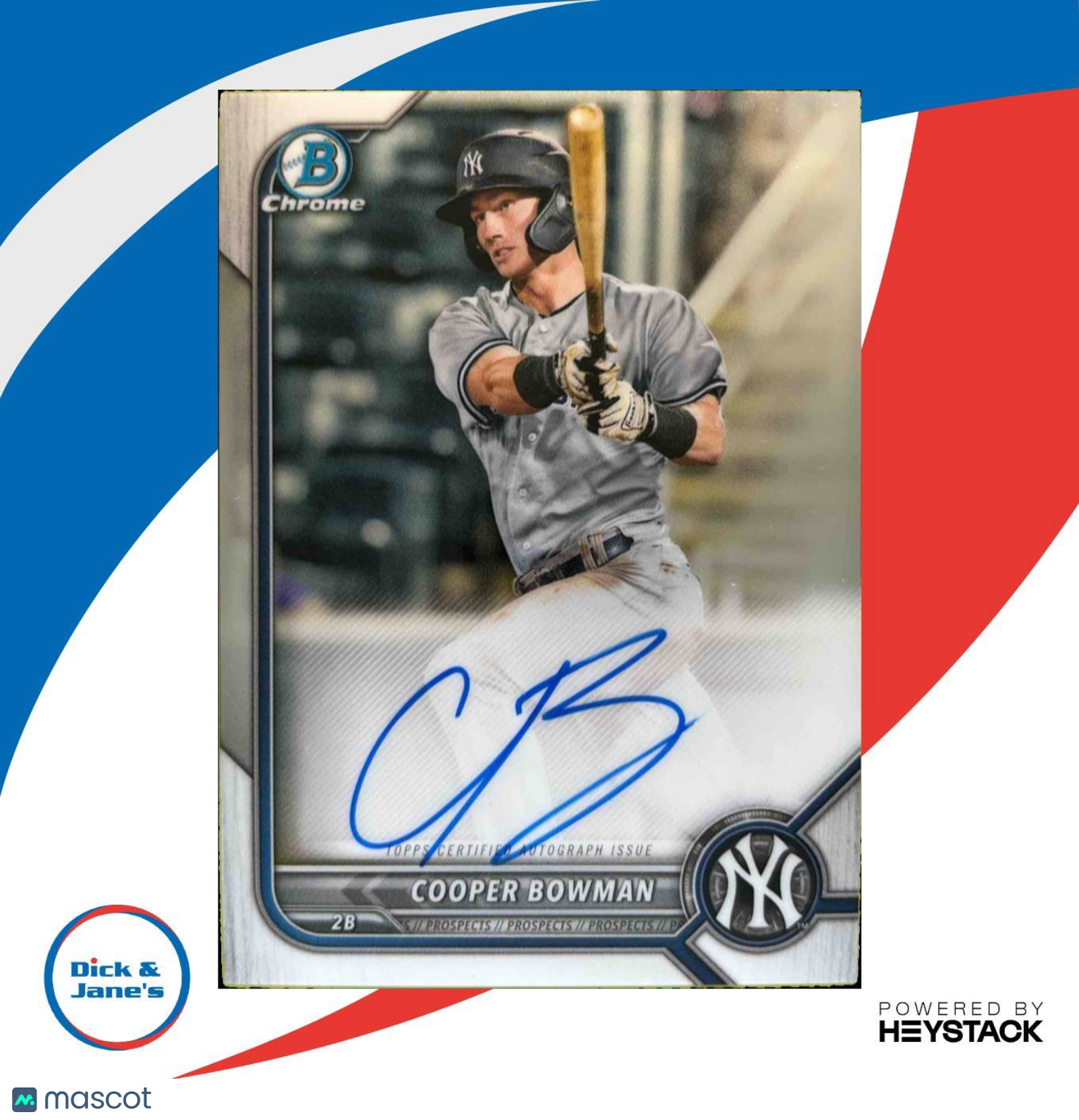 2022 Bowman Chrome Cooper Prospect Auto #CPA-CB New York Yankees