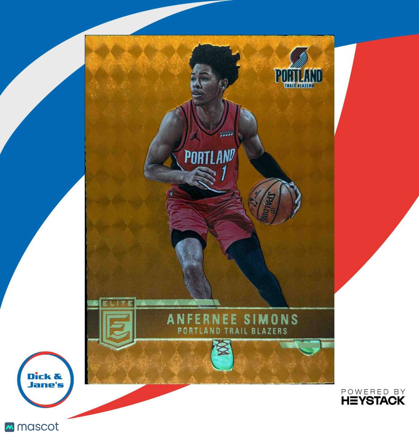 2021-22 Panini Donruss Elite Anfernee Simons Orange /210 #57 Trail Blazers