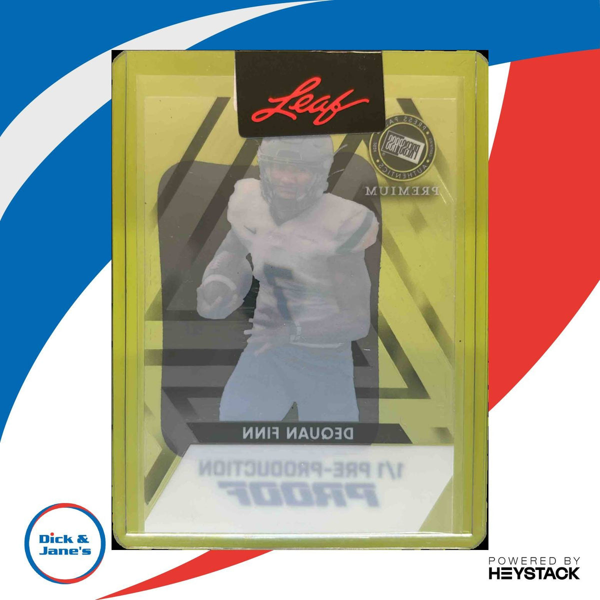 2024 Press Pass Premium Pre Production 1/1 Black Triangle Dequan Finn