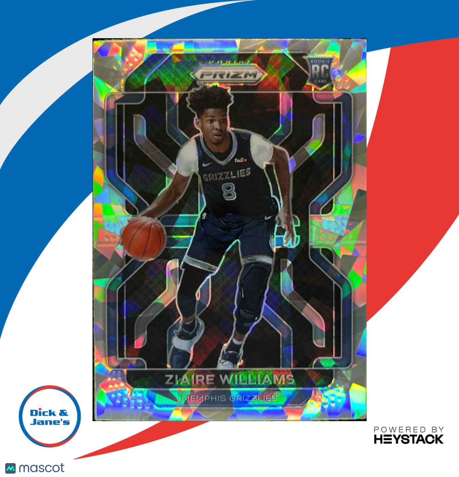 2021-22 Panini Prizm Ziaire Williams Ice #313 RC Memphis Grizzlies