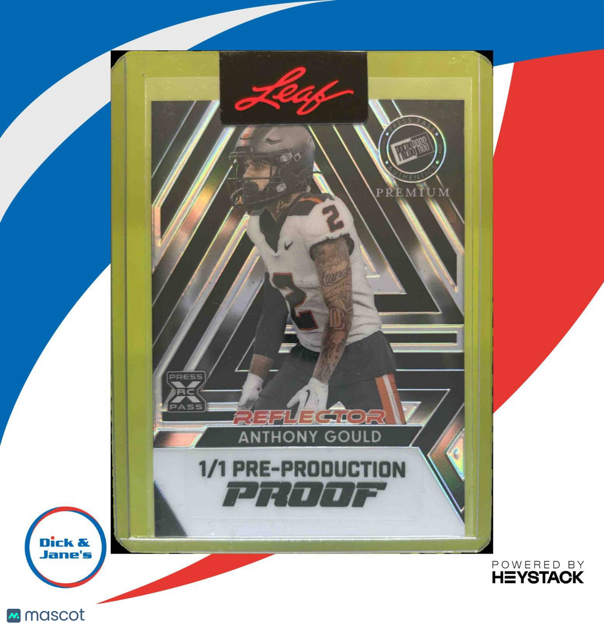 2024 Press Pass Premium Anthony Gould Pre Production 1/1 proof Reflector Black
