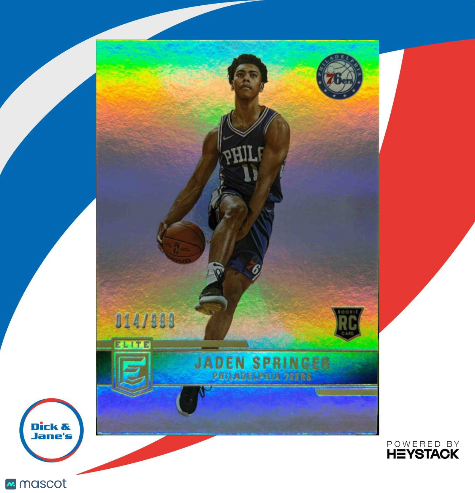 2021-22 Panini Donruss Elite Jaden Springer 14/999 #221 RC Philadelphia 76ers