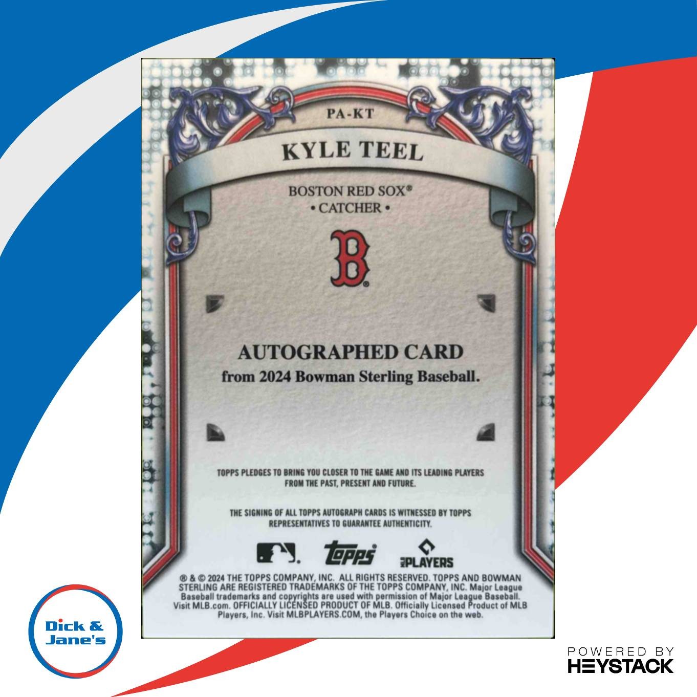 2024 Bowman Sterling Kyle Teel Prospect Auto Wave Refractor /125 Boston Red Sox
