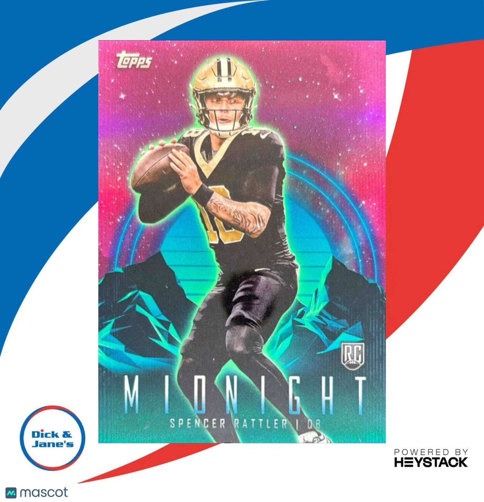 2024 Topps Midnight Spencer Rattler #67 RC New Orleans Saints