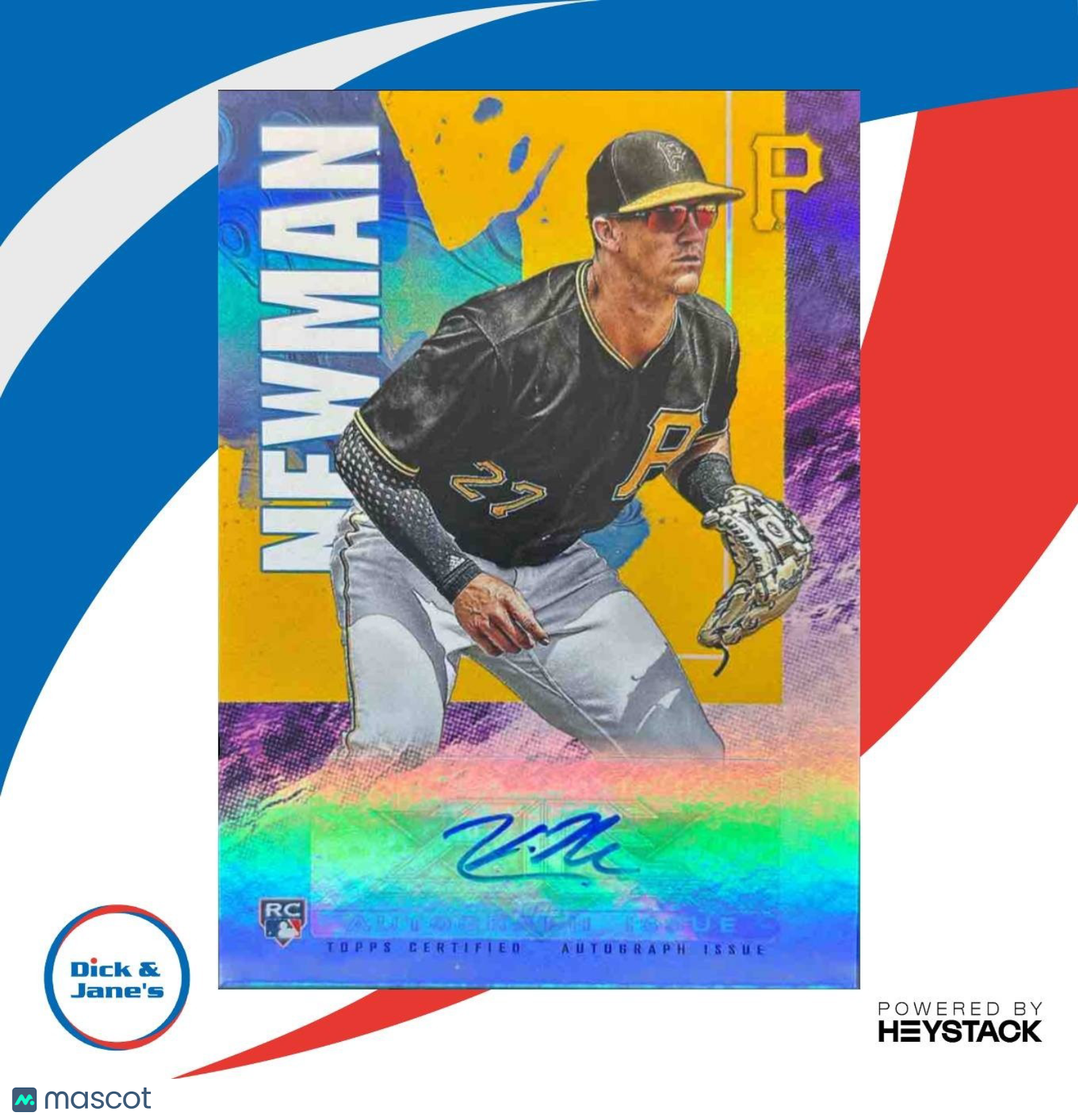 2019 Topps Fire Kevin Newman Auto Purple 10/50 #FA-KN RC Pittsburgh Pirates