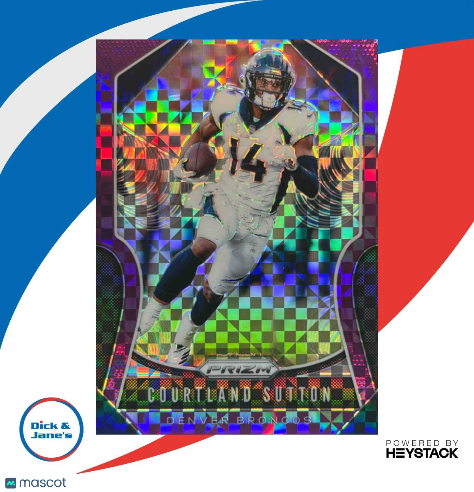 2019 Panini Prizm Courtland Sutton Purple Power 4/49 #199 Denver Broncos