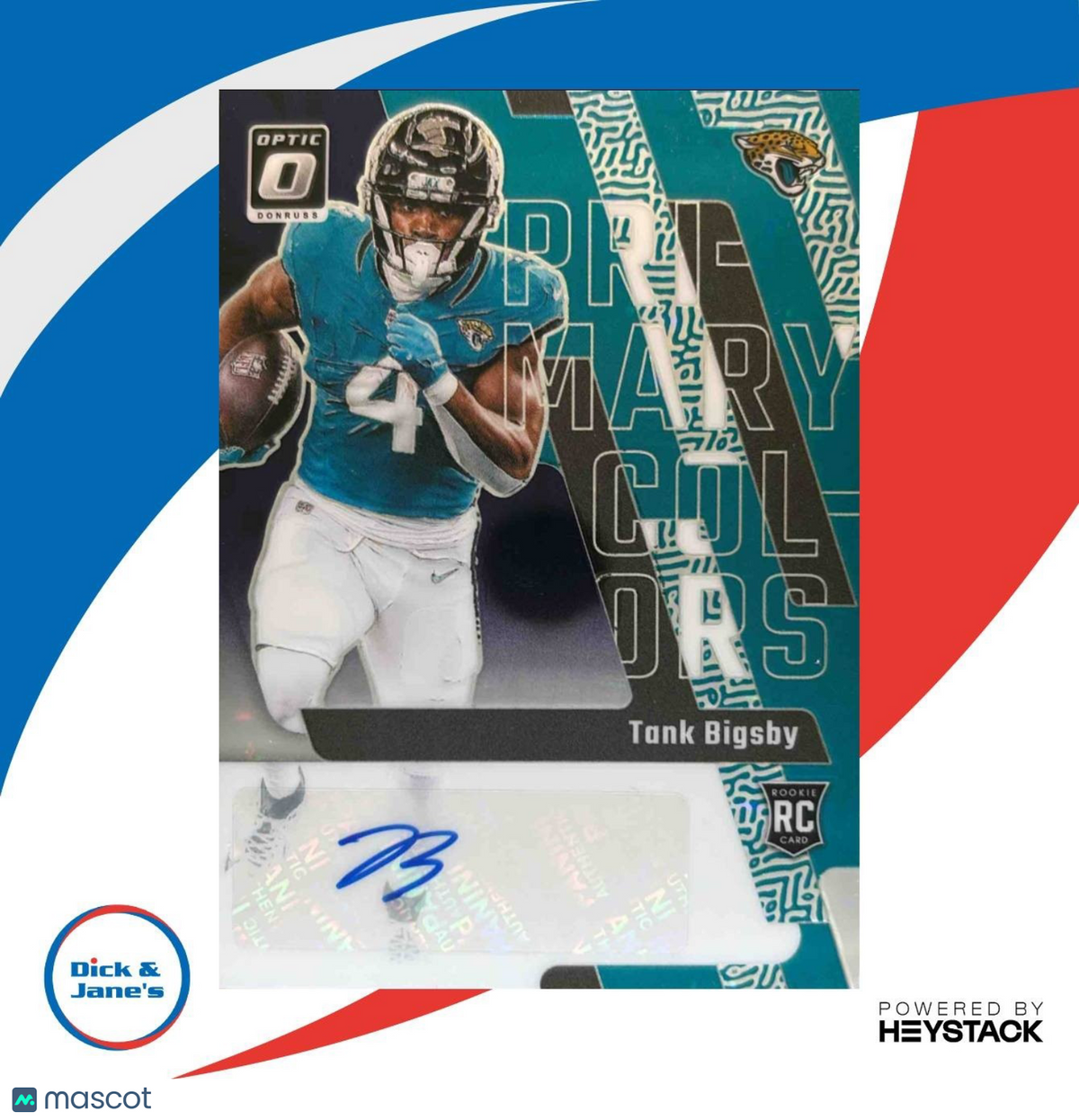 2023 Donruss Optic Tank Bigsby Primary Colors Auto Purple Stars /25 #17 Jaguars
