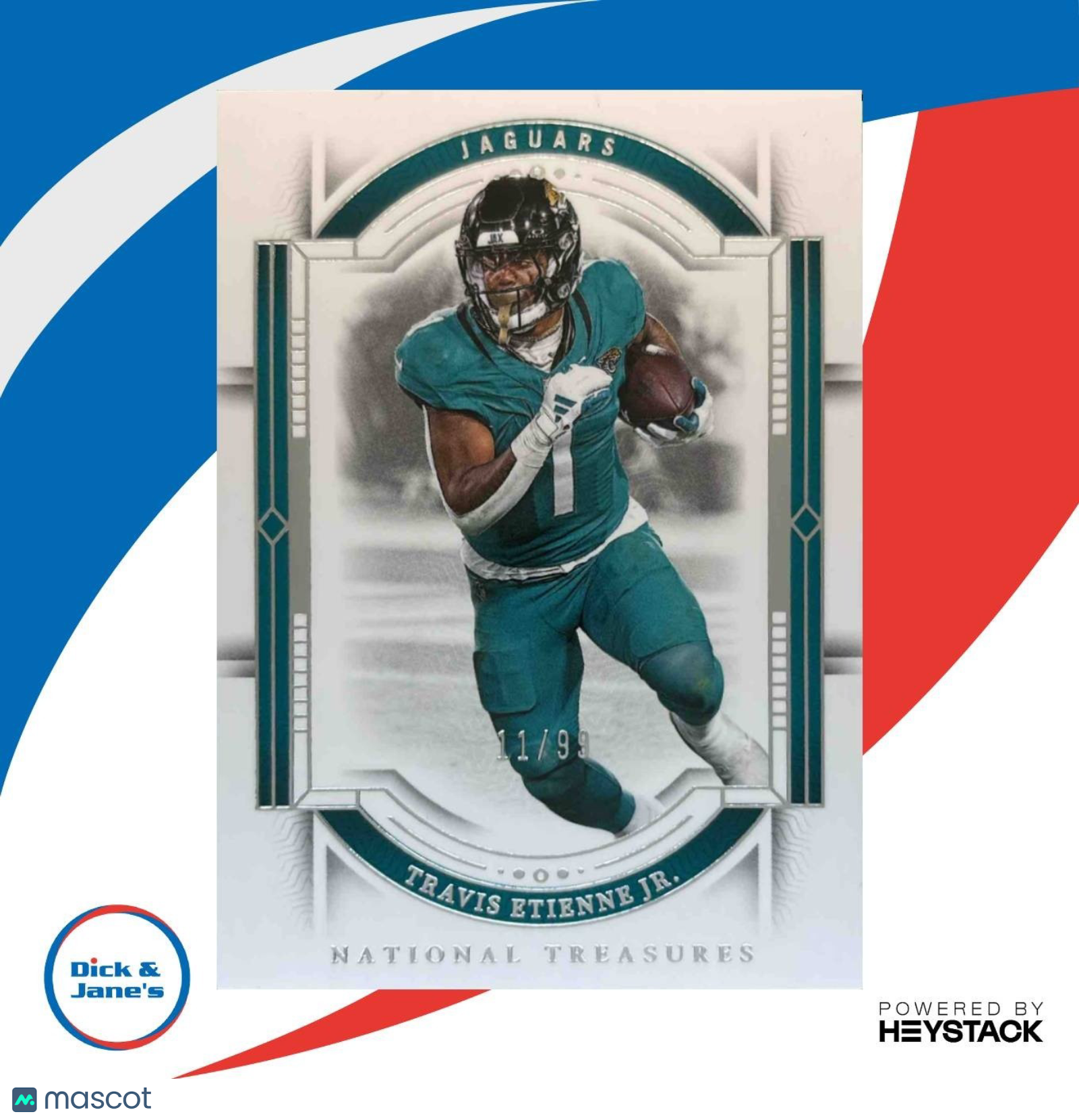 2023 Panini National Treasures Travis Etienne Jr. 11/99 #47 Jacksonville Jaguars