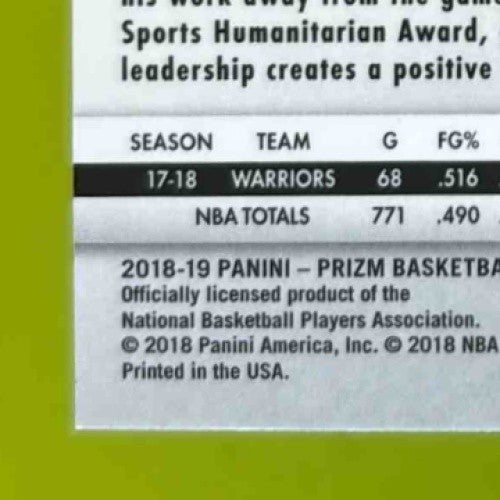 2018-19 Panini Prizm Kevin Durant Prizms Fast Break #252 Golden State Warriors