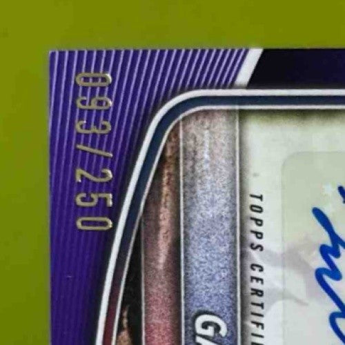 2025 Bowman Garrett Horn Auto Purple Border 93/250 1st Prospect Texas Rangers