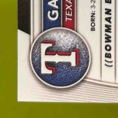 2025 Bowman Garrett Horn Auto Purple Border 93/250 1st Prospect Texas Rangers