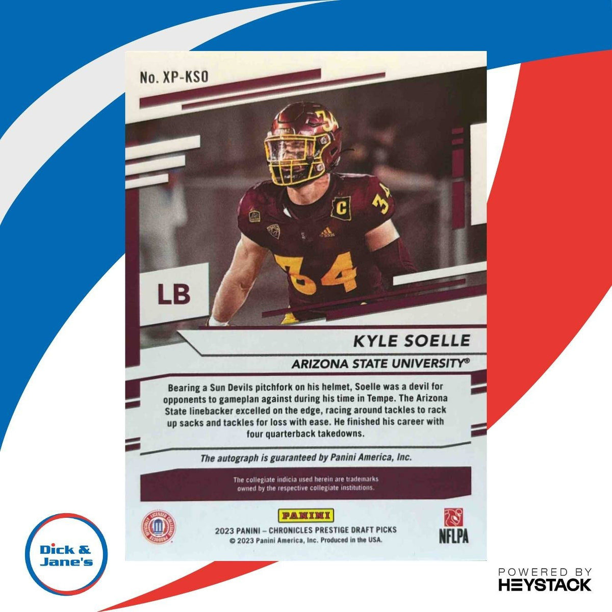 2023 Panini Chronicles Draft Picks Kyle Soelle Prestige Xtra Points Signatures