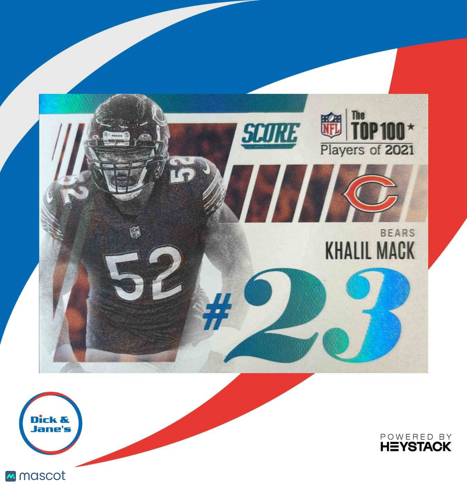 2022 Panini Score Khalil Mack Top 100 #T23 Chicago Bears