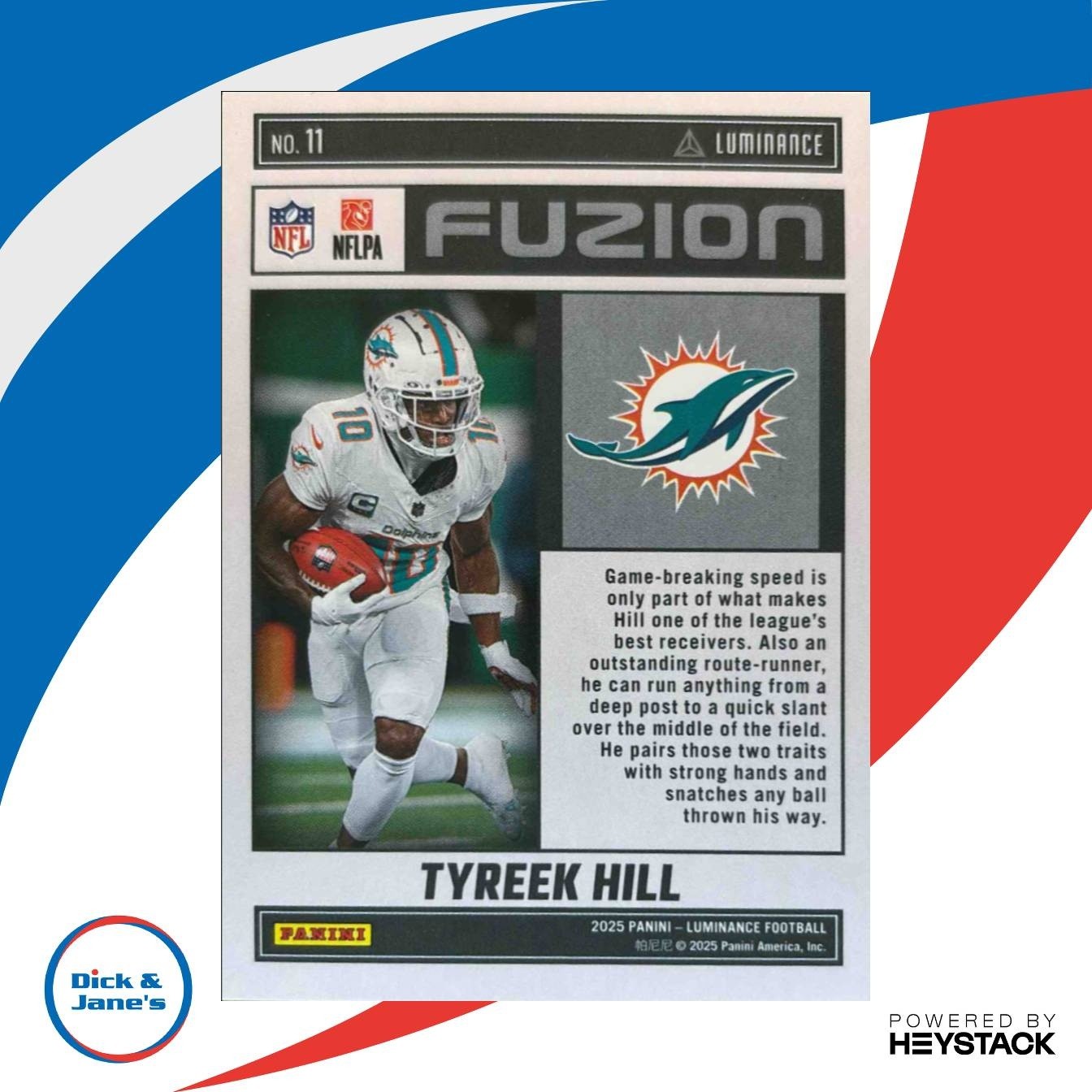 2025 Panini Luminance Tyreek Hill Fuzion #11 Miami Dolphins