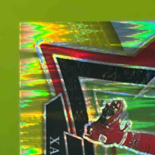 2024 Select Xavier Worthy Green and Yellow Prizm Shock #32 RC Chiefs