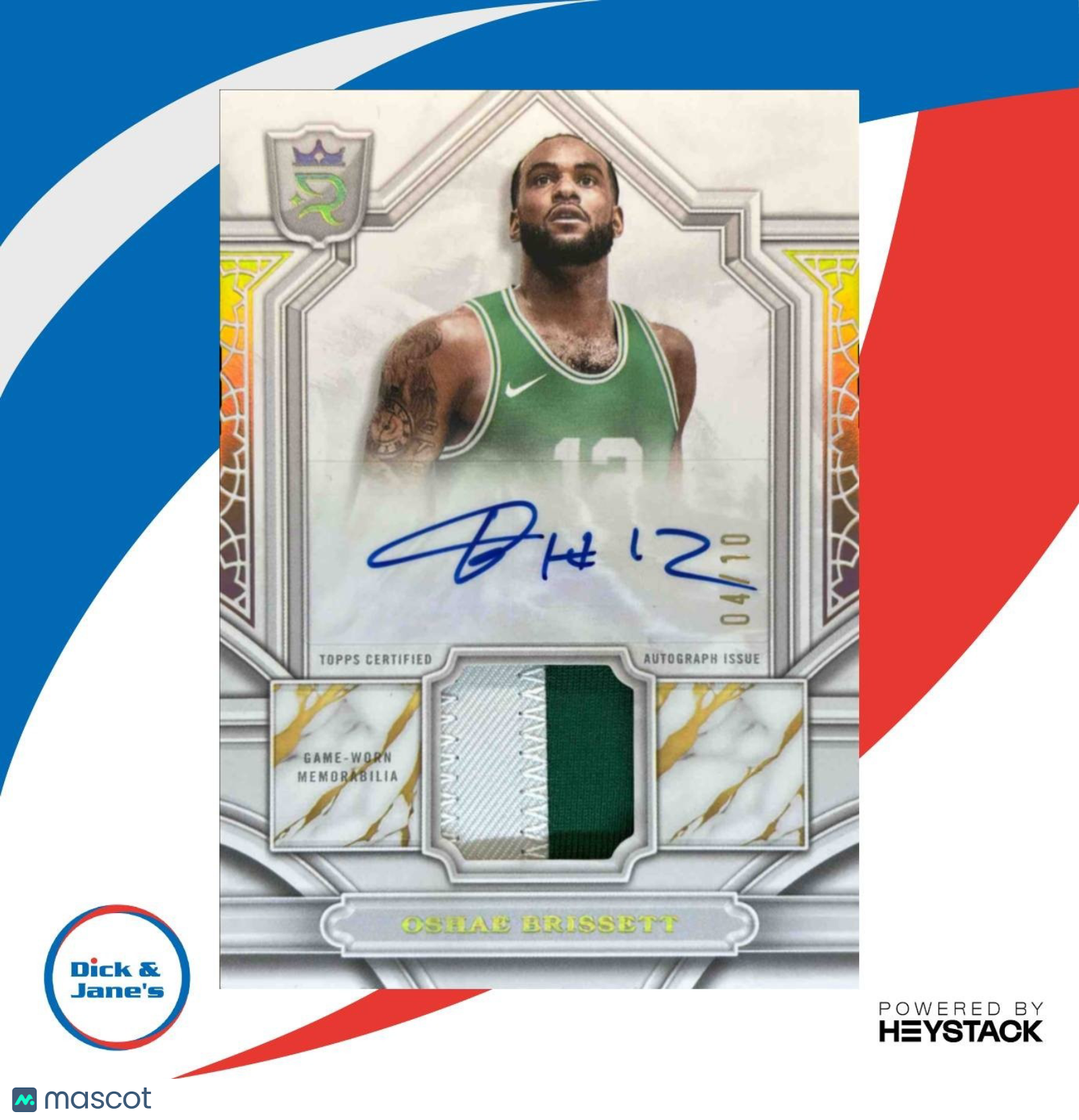 2023-24 Topps Royalty Oshae Brissett Relic Signatures Gold /10 MEM Celtics