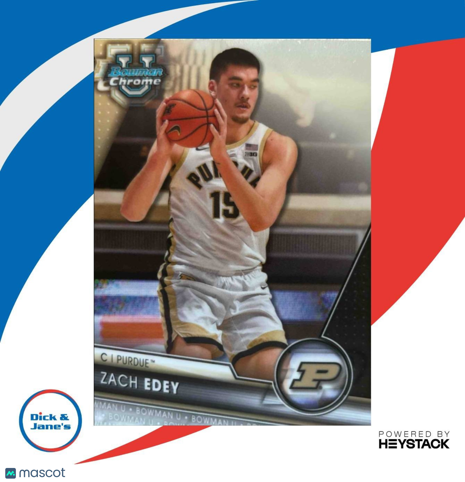 2023-24 Bowman University Chrome Zach Edey #71 Purdue Boilermakers