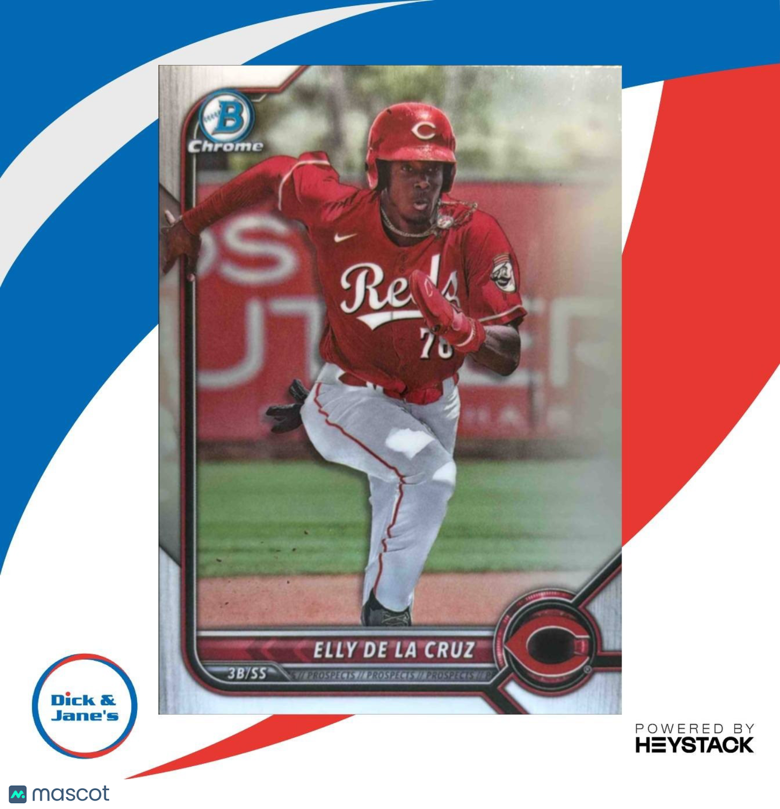 2022 Bowman Draft Elly De La Cruz Chrome #BDC-80a Cincinnati Reds