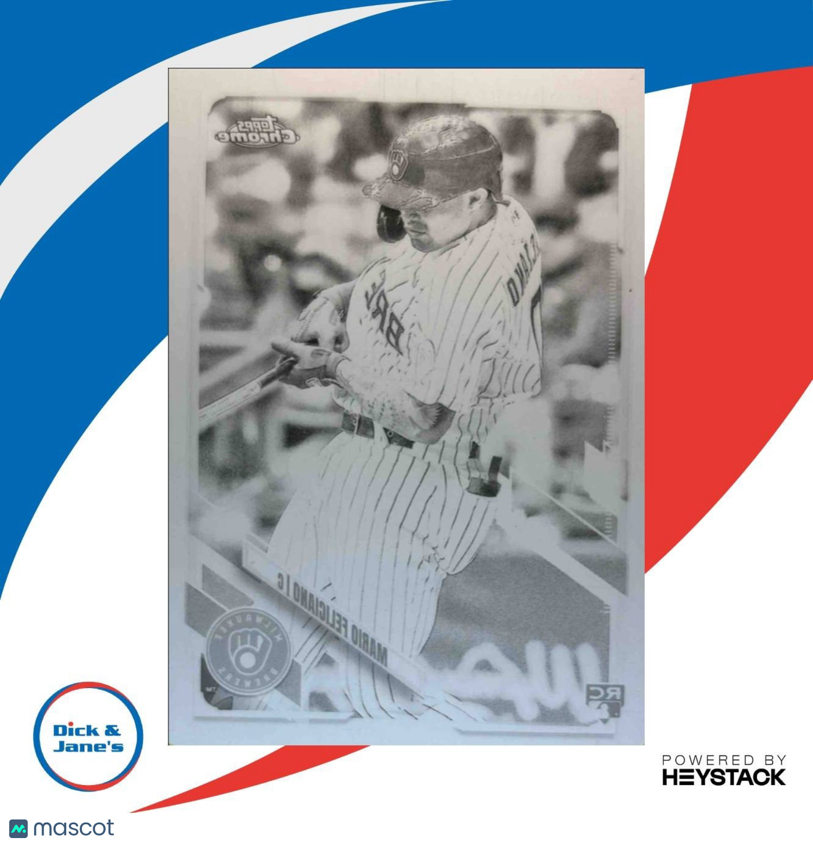 2021 Topps Chrome Update Mario Feliciano Printing Plate Black 1/1 #USC43 Brewers
