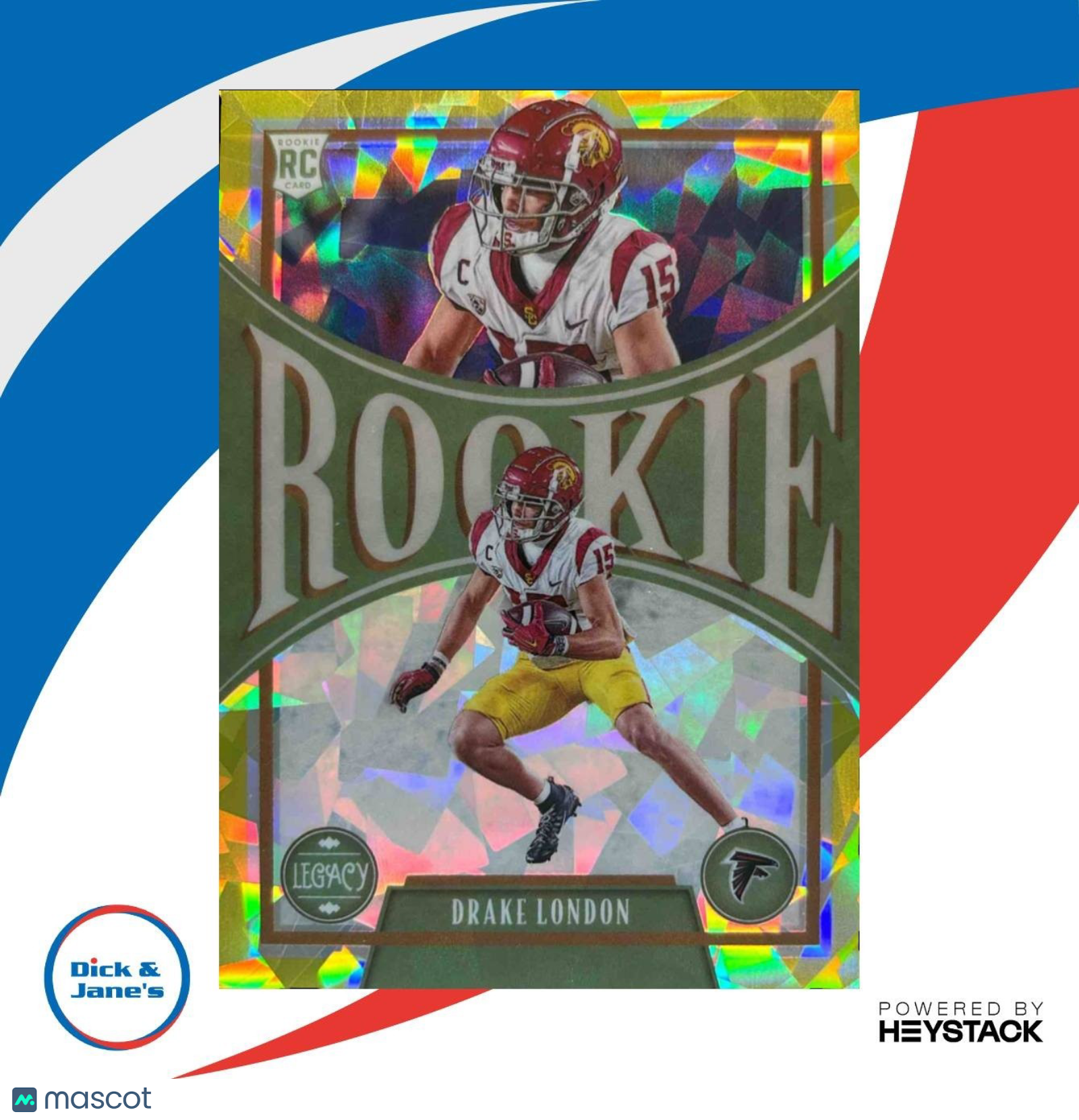 2022 Panini Legacy Drake London Premium Yellow Diamond /25 #151 RC Falcons