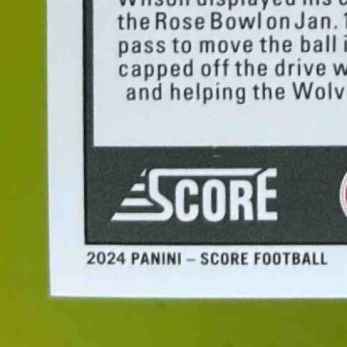 2024 Panini Score Roman Wilson Circular 120/135 #360 RC Pittsburgh Steelers