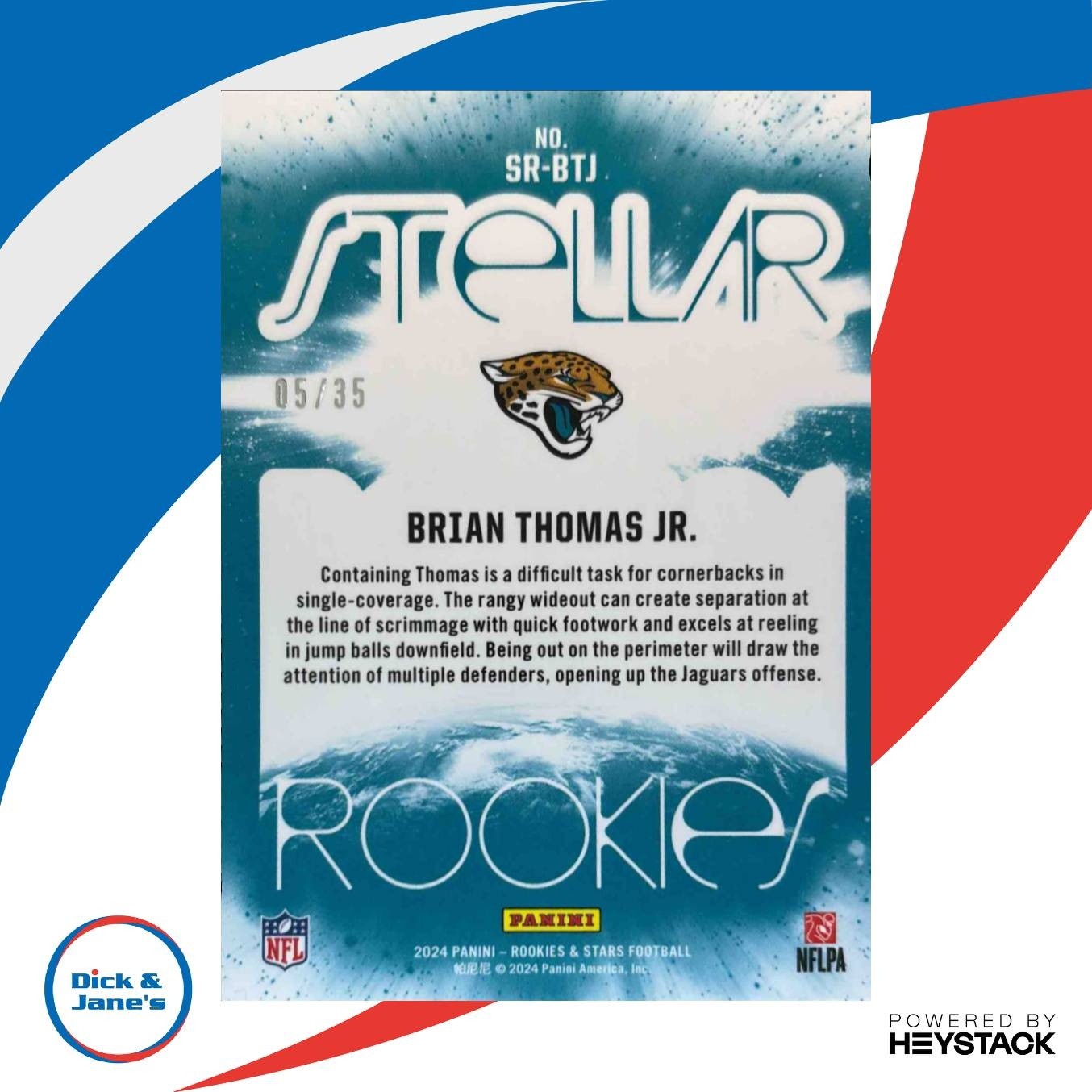 2024 Rookies & Stars Brian Thomas Jr. Stellar Purple /35 Jaguars