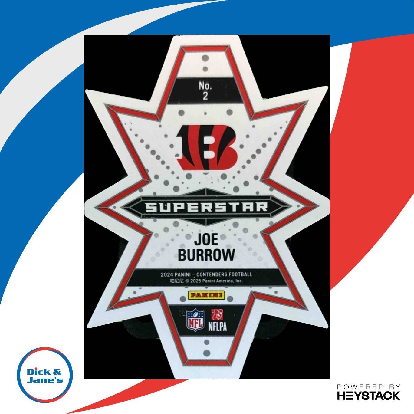 2024 Panini Contenders Joe Burrow Superstar Die-Cuts #2 Cincinnati Bengals