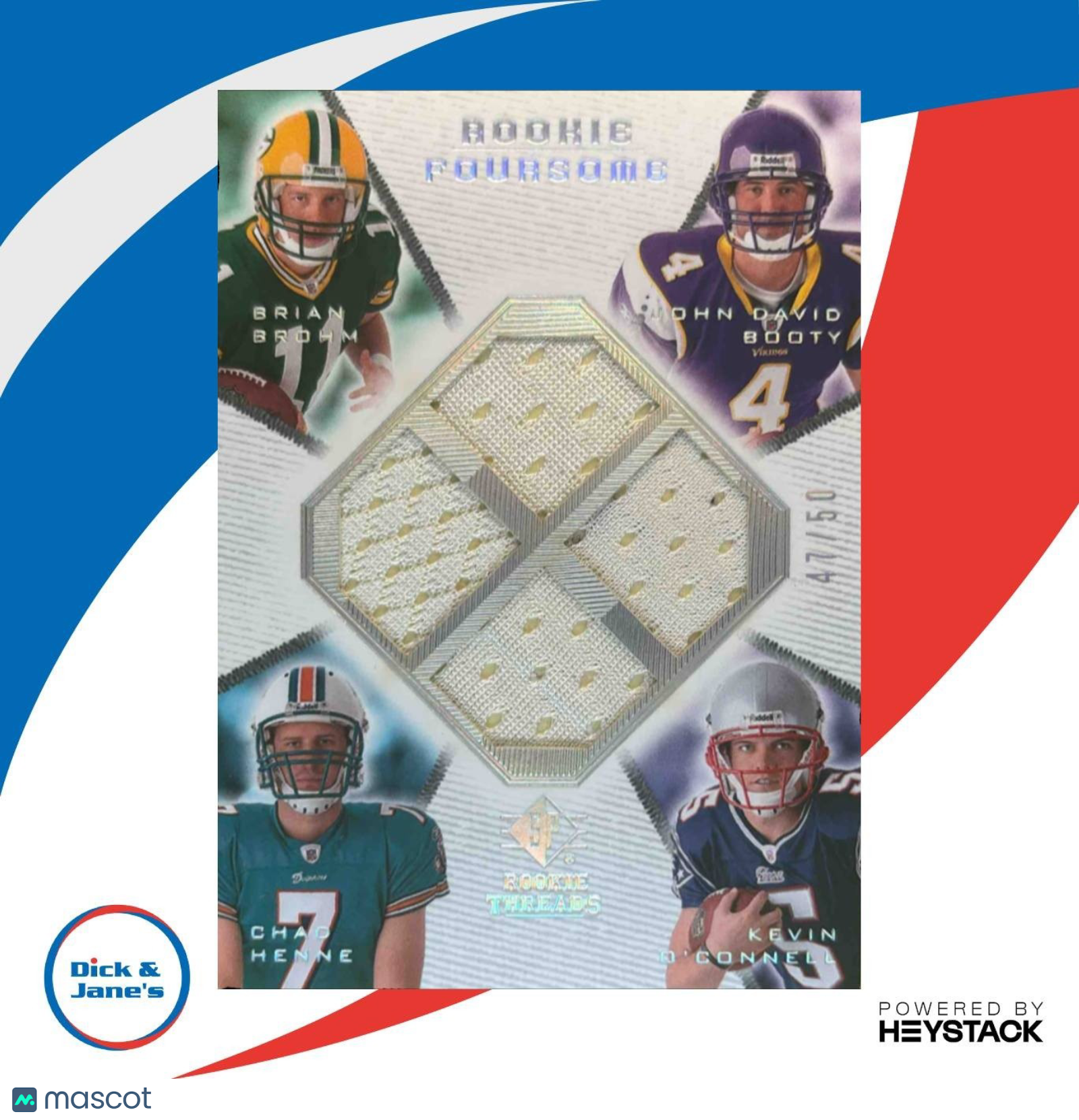 2008 SP Rookie Thread Brian Brohm Chad Henne John David Booty Kevin OConnell /75