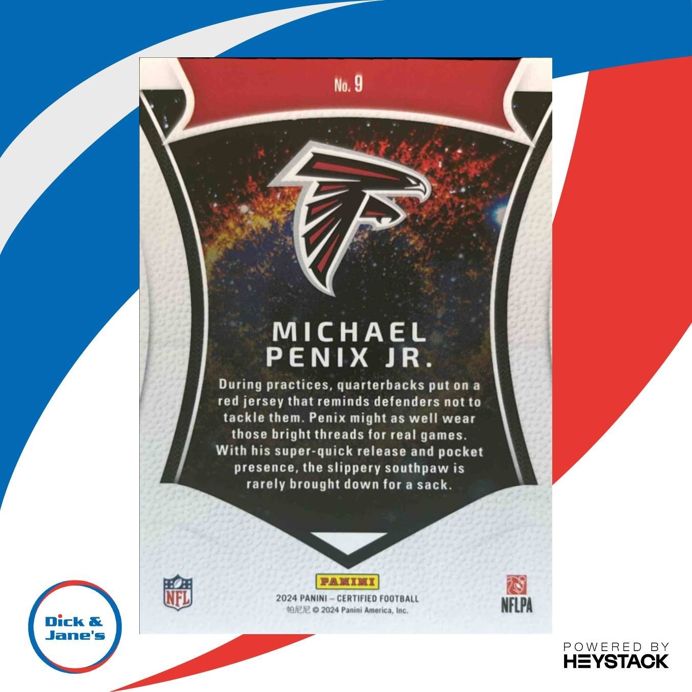 2024 Certified Michael Penix Jr Rookies Orange Mirror /149 #9 RC Atlanta Falcons