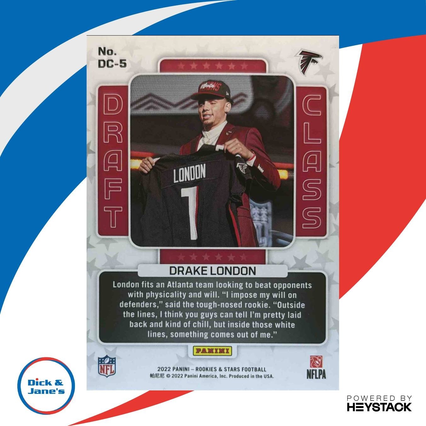 2022 Rookies & Stars Drake London Draft Class Red and Blue /15 Atlanta Falcons
