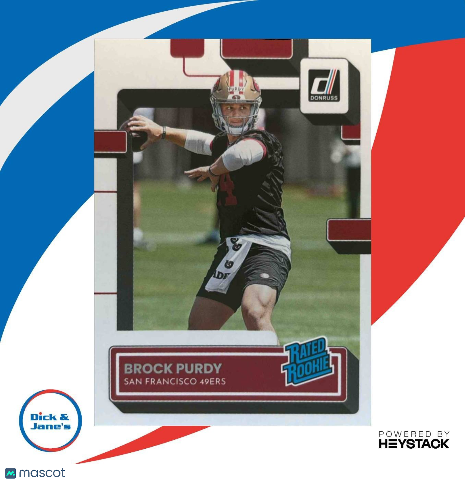 2022 Panini Donruss Brock Purdy #374 RC Rated Rookie San Francisco 49ers