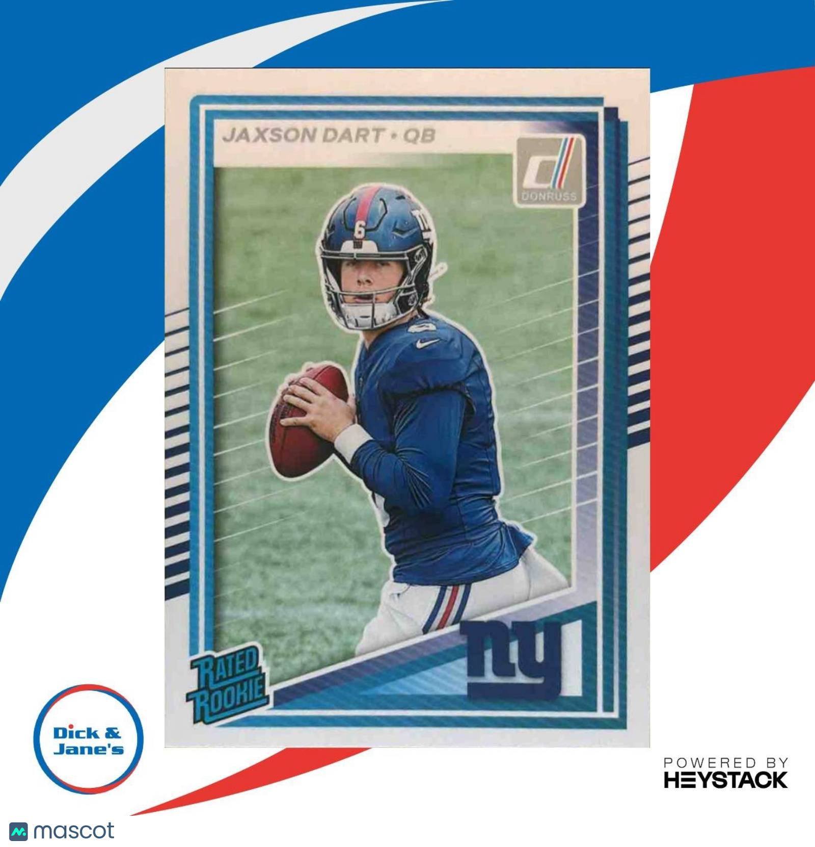 2025 Panini Donruss Jaxson Dart Rated Rookie #400 RC New York Giants