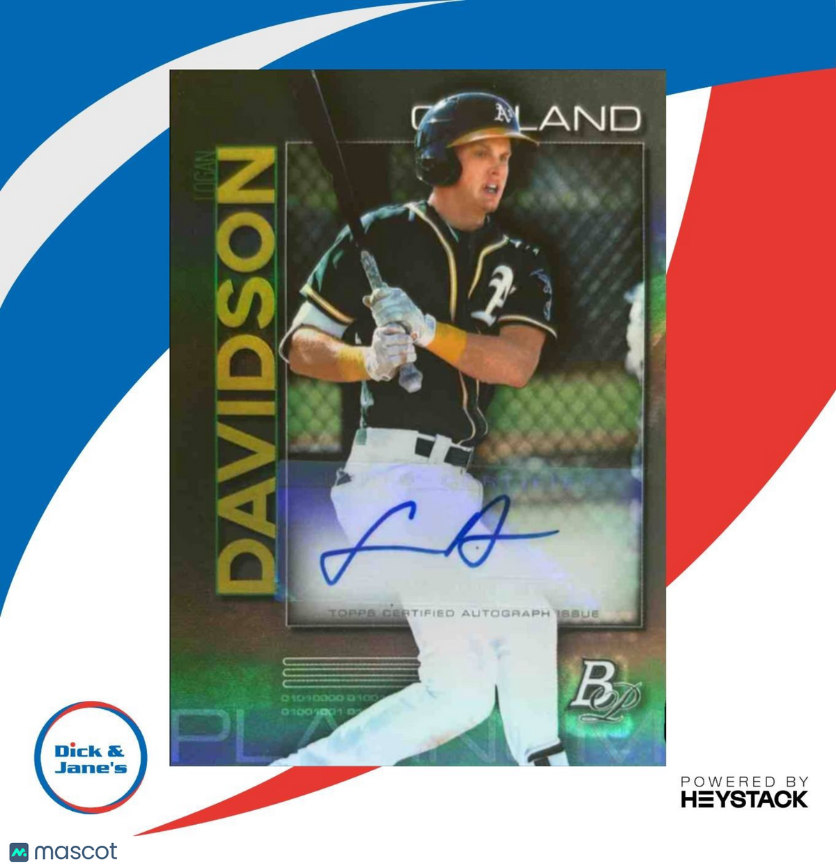 2020 Bowman Platinum Logan Davidson Top Prospect Auto #TOP-37 Oakland Athletics