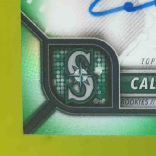 2022 Bowman Cal Raleigh Chrome Rookie Auto Green Refractor /99 RC Mariners