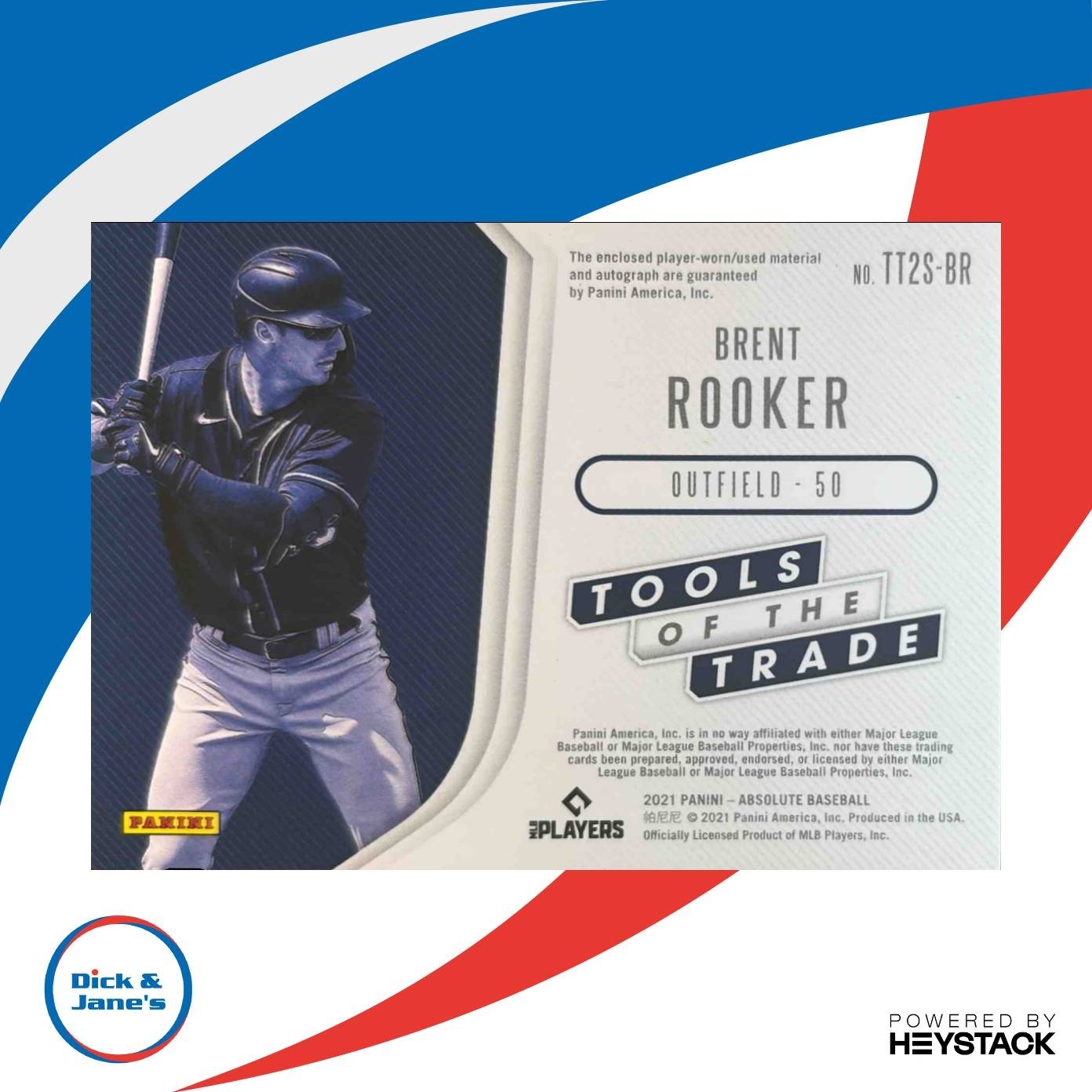 2021 Panini Absolute Brent Rooker Tools of Trade Auto Dual Patch /99 RC Twins