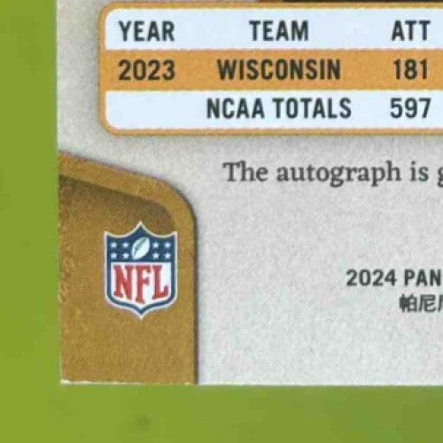 2024 Panini Gold Standard Braelon Allen Auto Rose 7/24 #166 RC New York Jets