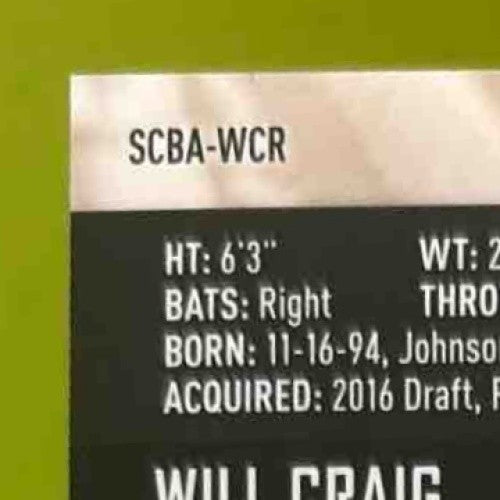 2021 Topps Stadium Club Will Craig Auto #SCBA-WCR RC Pittsburgh Pirates