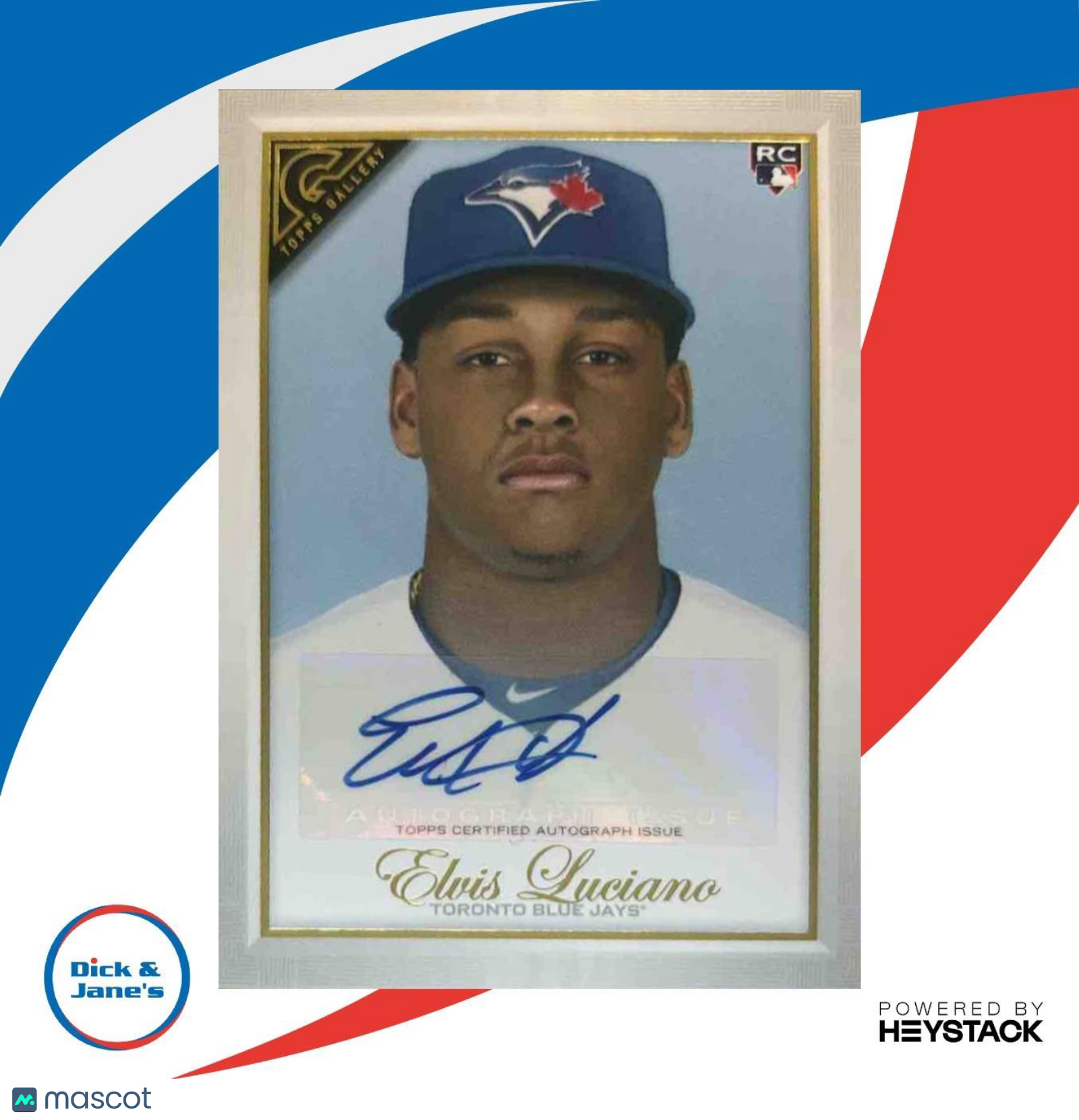 2019 Topps Gallery Elvis Luciano Auto #112 RC Toronto Blue Jays