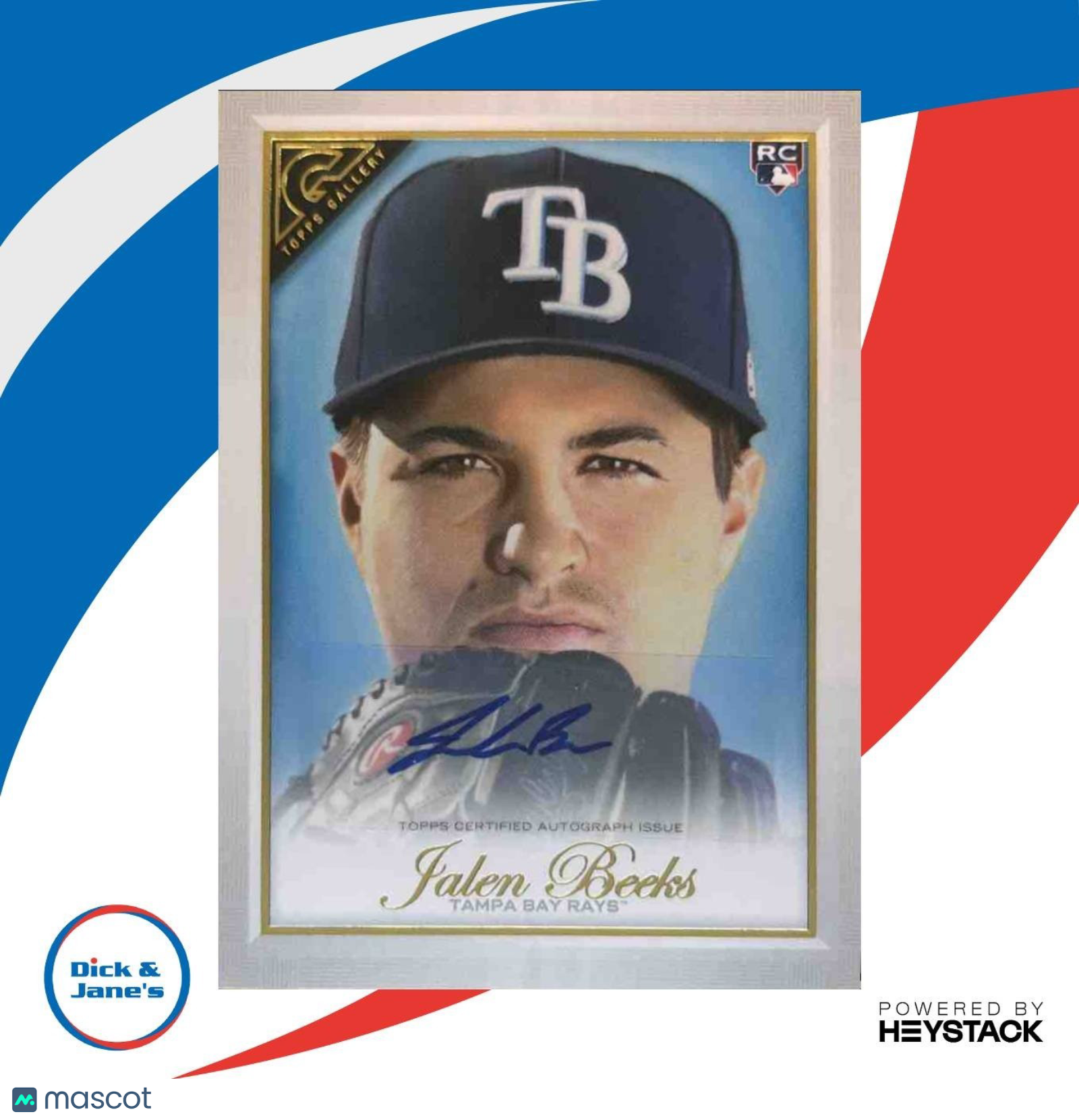 2019 Topps Gallery Jalen Beeks Auto #22 RC Rays