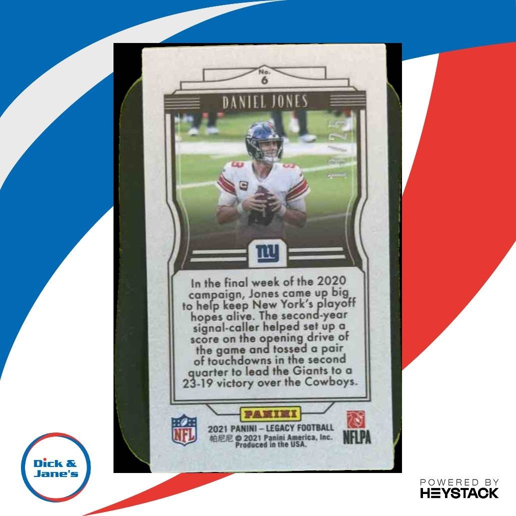 2021 Panini Legacy Daniel Jones Emerald Mini /25 #6 New York Giants