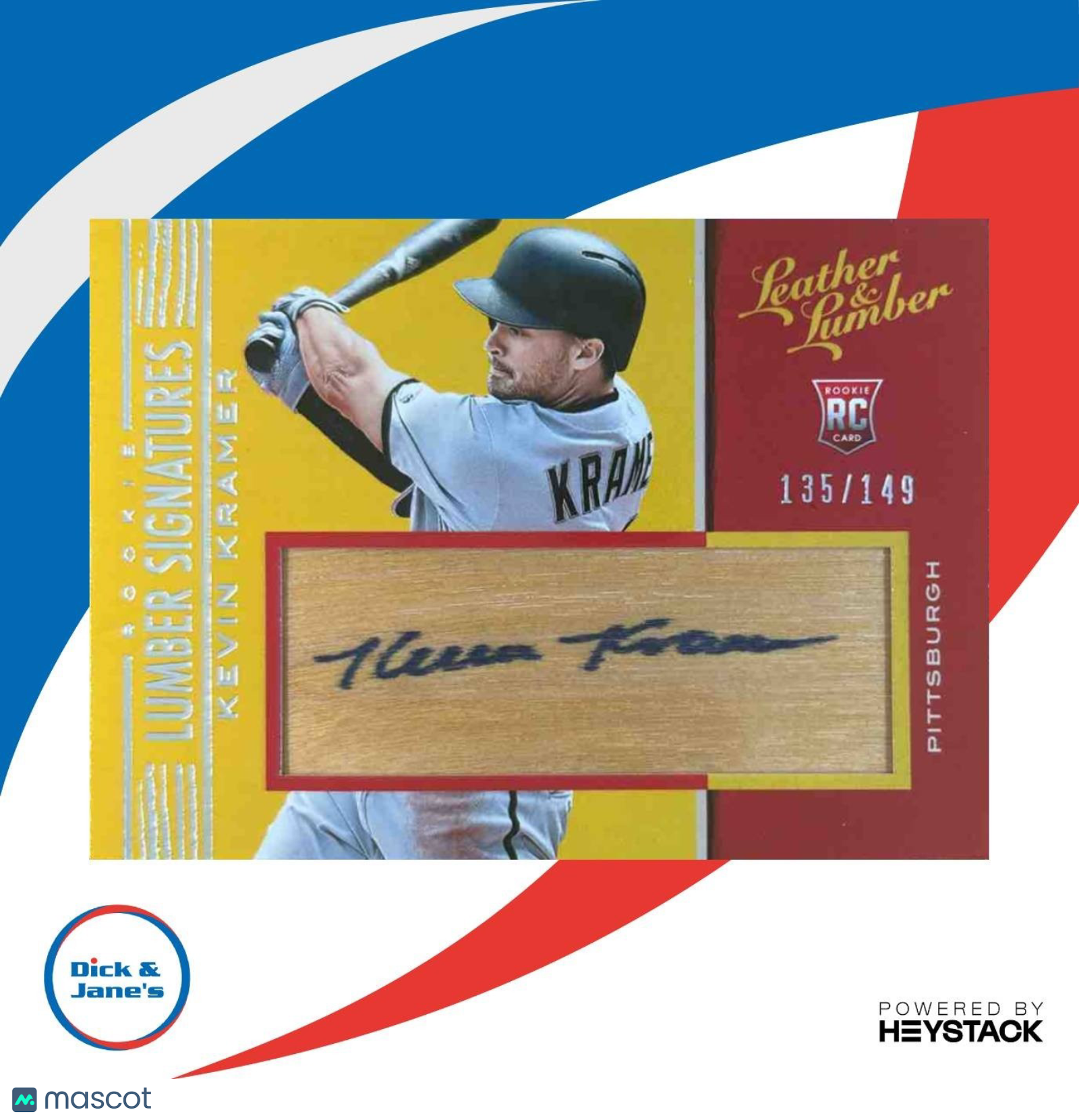 2019 Leather & Lumber Kevin Kramer Rookie Signatures /149 #126 Pirates