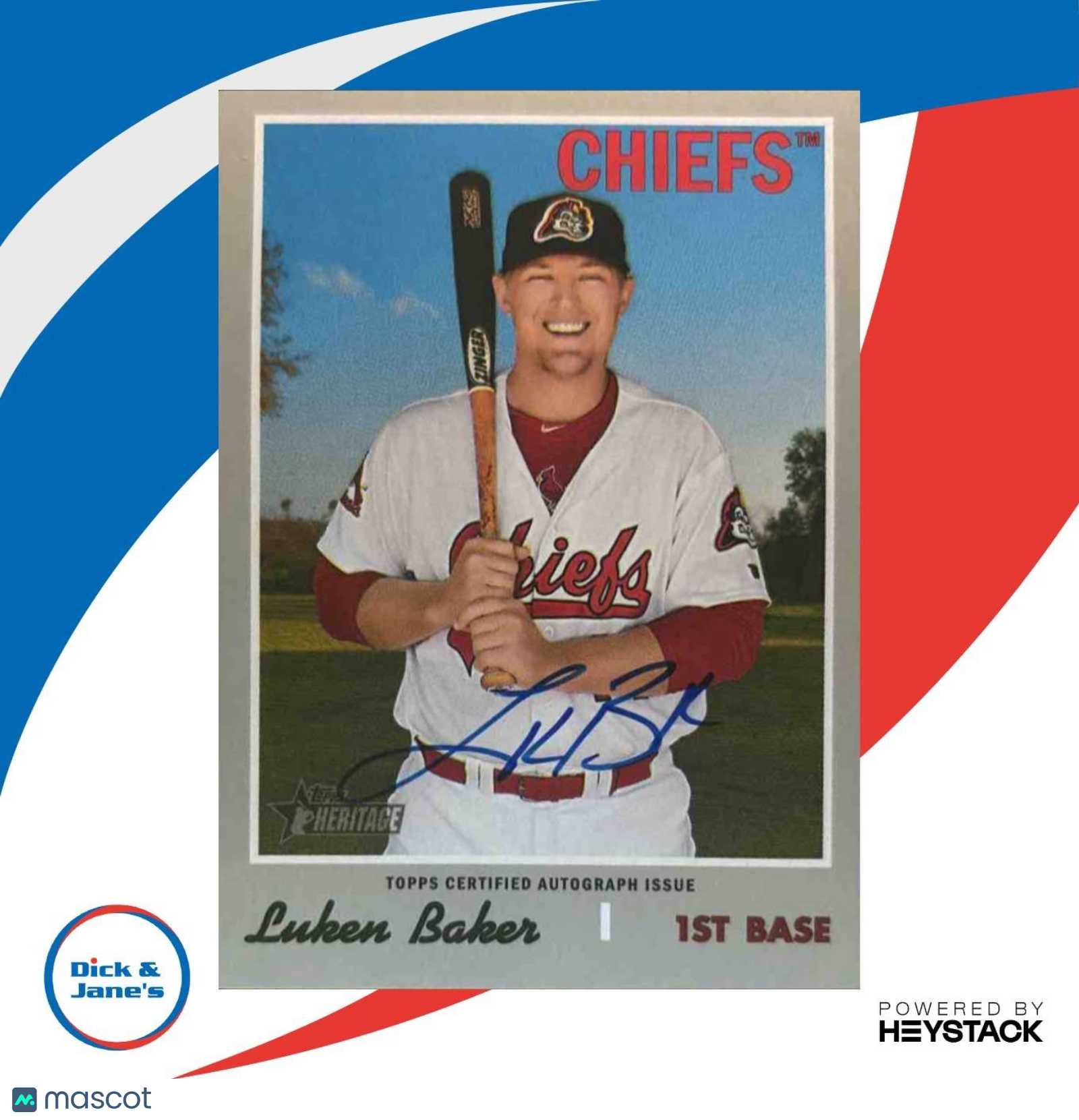 2019 Topps Heritage Minor League Luken Baker Real One Auto #ROA-LB