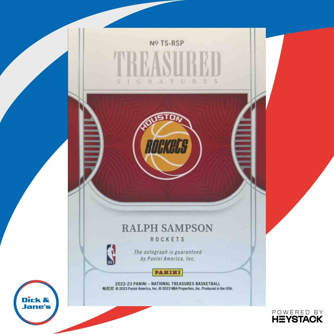 2022-23 National Treasures Ralph Sampson Treasured Signatures 18/99 Rockets