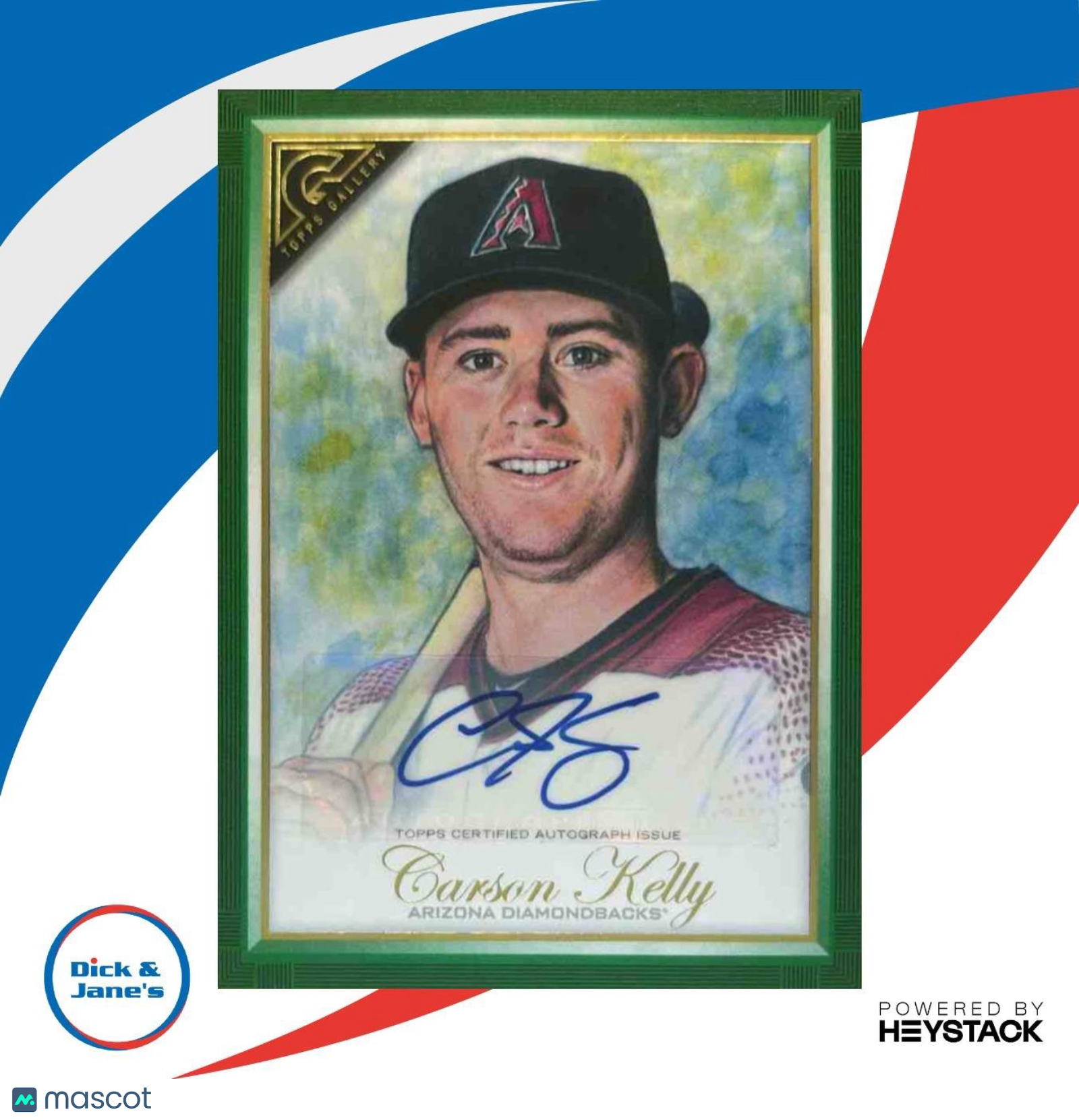 2019 Topps Gallery Carson Kelly Auto Green 34/99 #33 Arizona Diamondbacks