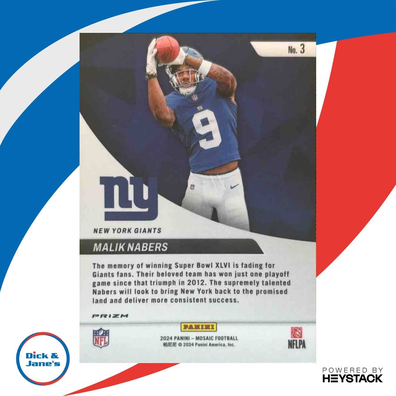 2024 Panini Mosaic Malik Nabers Elevate Green #3 RC New York Giants