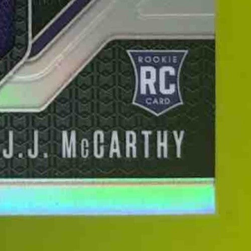2024 Panini Prizm J.J. McCarthy Rookie Gear #RG-JJM MEM RC Minnesota Vikings